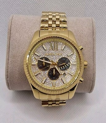 MICHAEL KORS Lexington MK8494 Crystal Gold 45mm Herrenuhr NEU MK Uhr für HERREN