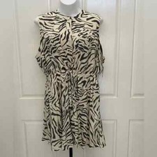 NEW wTag-Nine West Cream/Gray Print Dress 4X