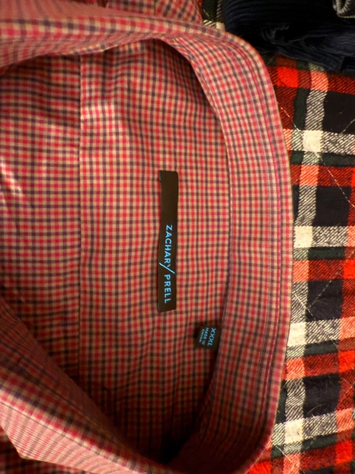 Zachary Prell Button Down Dress Shirt Men's Size XXXL plaid Purple - Image 2 of 3