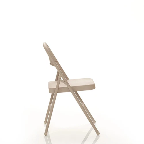 New All-Steel Metal Folding Chair, Beige, 4 Pack - Picture 6 of 12