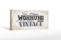 Holzschild Spruch Wohnung Nicht Staubig Vintage 27X10 Cm Deko Schild