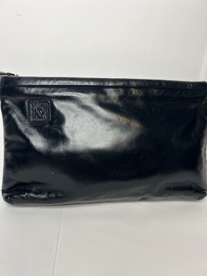 Vtg Anne Klein for Calderon navy blue clutch handbag purse