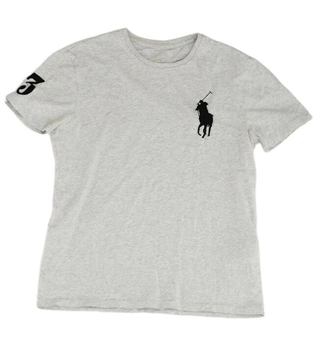 Polo Ralph Lauren T Shirt Uomo Taglia Media Grigio Big Pony 3 Maniche Hit