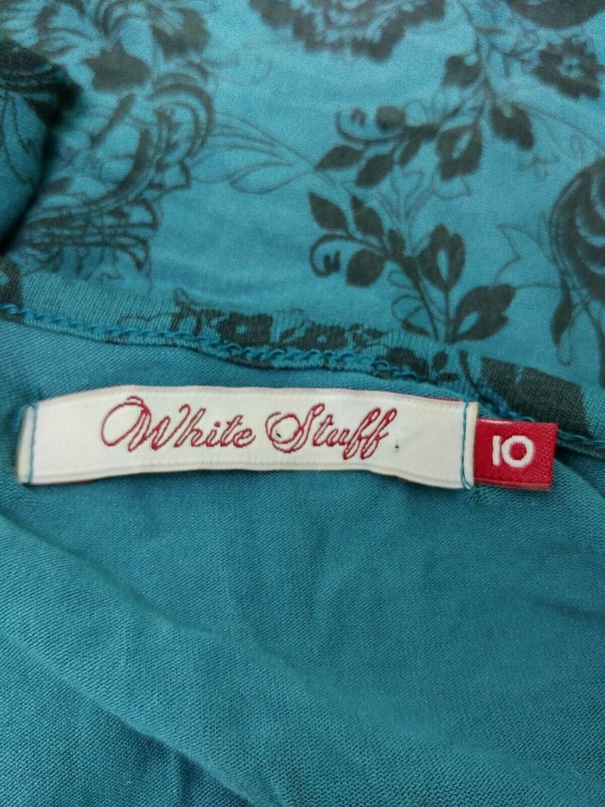 White Stuff blue black pattern Wrap Midi Dress. U… - image 7