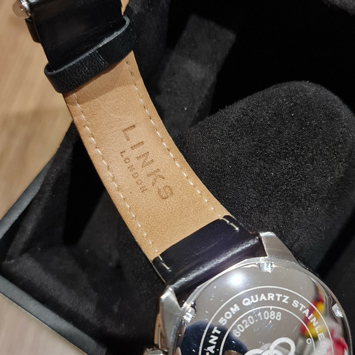 LINKS OF LONDON Mens Black Silver Bloomsbury Chronograph LINKS OF LONDON Mens Black Silver Bloomsbury Chronograph