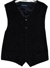 Giorgio Brutini Black Formal Suit Vest Gold Sparkles Back Strap Adjusts Mens 46L