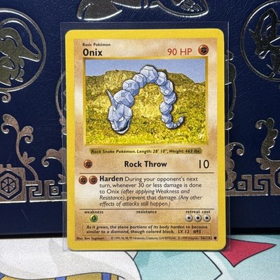 Pokemon Onix Common Unlimited Base Set (Shadowless) 056/102 NM