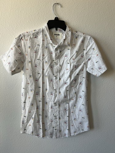 Smyth Small Men’s White Button Down Polo With Surfers - 第 1/5 張圖片
