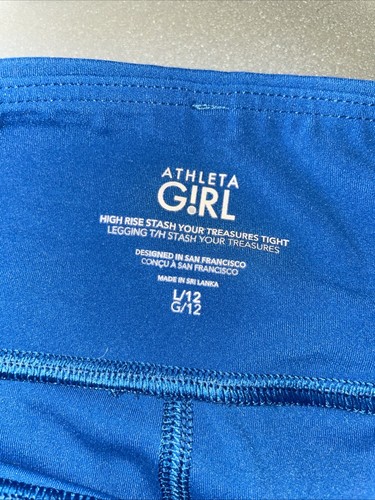 Athleta Girl High Rise Stash Your Treasures Tight Blue LG/12 - Picture 3 of 5