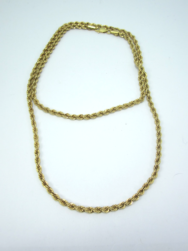 IMPRESIONANTE COLLAR CADENA ESTILO CUERDA ORO AMARILLO 14K (23-1/2") 6.3G - Imagen 2 de 6