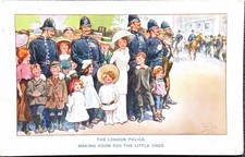 ARTIST DRAWN - THE LONDON POLICE MAKING ROOM FOR THE LITTLE ONES C W FAULKNER