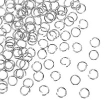 220pcs Silver Open Jump Rings, 4.4mmx6mm 316 Stainless Steel Split O Rings
