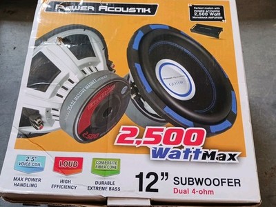 Power Acoustik 12 inch Subwoofer (GW-124) 2,500 Watt Max Dual 4-ohm NIB