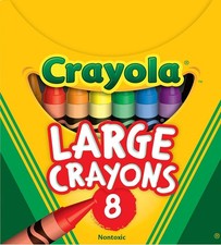 Large Crayons - Assorted 8 Count , Giant Crayons for Kids Toddlers, Ages 2