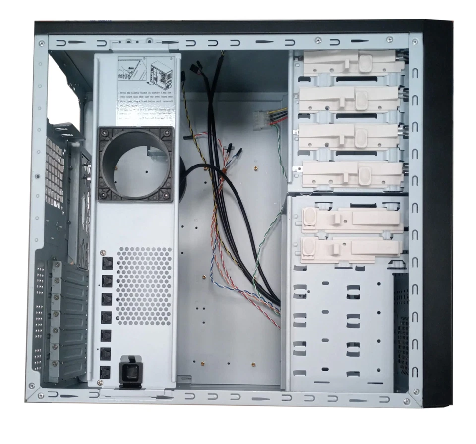 New Vintage Black AT chassis PC Case with 300W AT PSU P8 P9 connectors + 2 Fans - Image 3 of 4