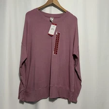 Members Mark Women’s Favorite Soft Rib Top Long Sleeve Sz Xl Mauve NWT