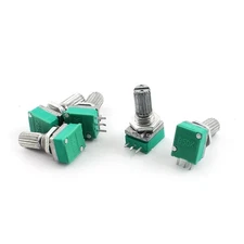 5Pack B50K Type B 50K Ohm 3Pin Terminal Single Linear Rotary Taper Potentiometer