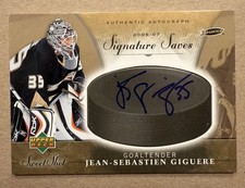 2006-07 Sweet Shot Signature Saves Jean-Sebastien Giguere Auto Anaheim