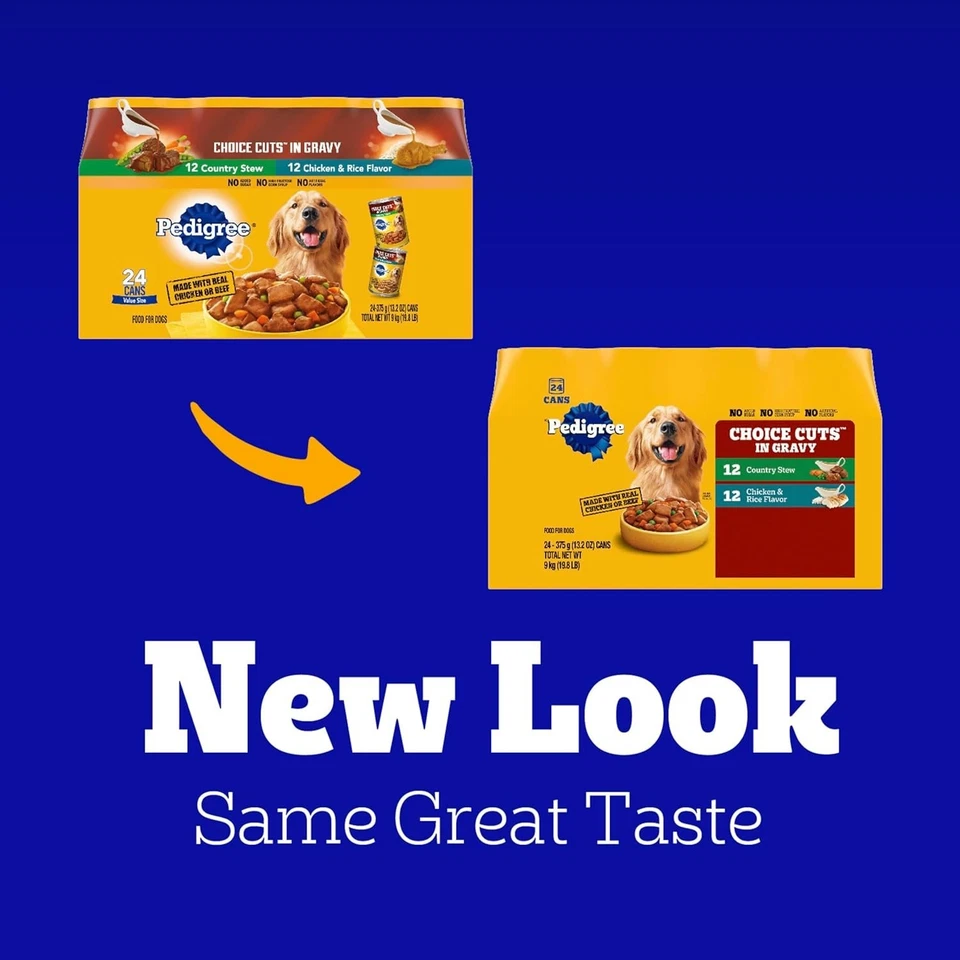 Pedigree Choice Cuts in Gravy Comida húmeda suave enlatada para perros adultos, (24 unidades, paquete 1 Foto 3 de 4