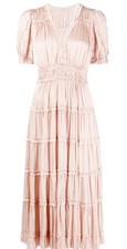 Ulla Johnson Ruffle-detailed Tiered Midi Dress In Pink size 2
