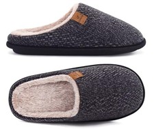COFACE Mens Cozy Memory Foam Scuff Slippers Warm Slip On House Shoes 9