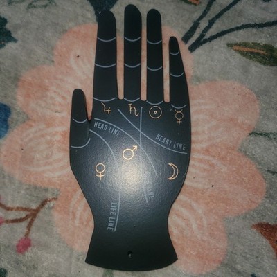 Palmistry Hand Incense Burner 8x3.5in Sun Moon Venus Mars Jupiter Saturn Mercury