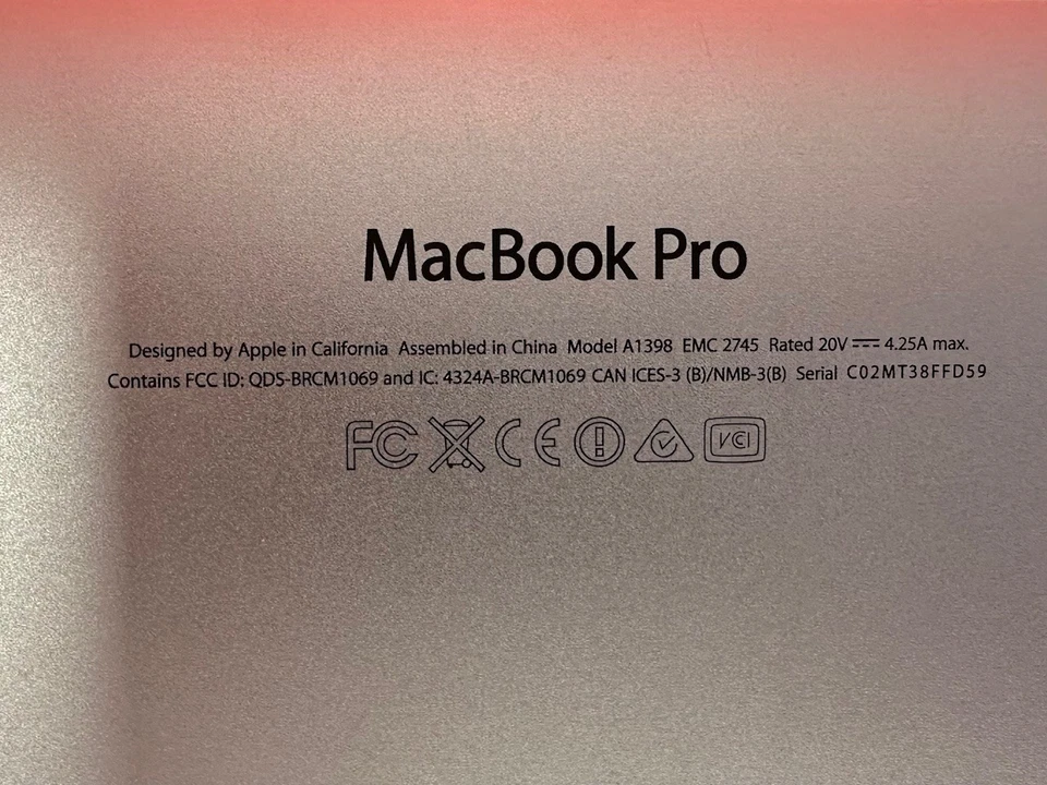 Apple MacBook Pro A1398 2014 Core i7   16GB RAM    LCD Lines - Image 4 of 4