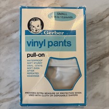 VTG Gerber Vinyl Pants Pull on Small Baby birth - 12 lbs 1987 Old -New In Box
