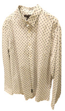 New Men's Michael Kors Slim Fit Dress Shirt XXL 2 XL White Blue Paisley Stretch