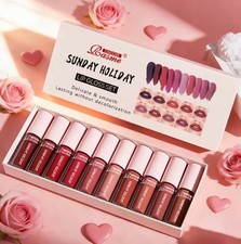 10 Color Mouth Red Lip Glaze Makeup Set, Exqu...