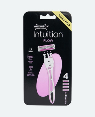 Wilkinson Sword Intuition Flow Damen Patronenrasierer rosa/weiß + 4 Klingen