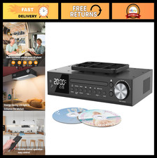 Bluetooth CD Player Under Cabinet Kitchen Radio, Dual HD Speakers, Remote Contro