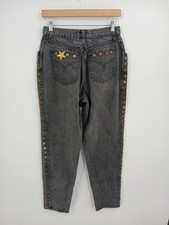 Vintage Moschino Womens Black Jeans Size 32 0 Inseam 29 Buttons On The Sides Y2K