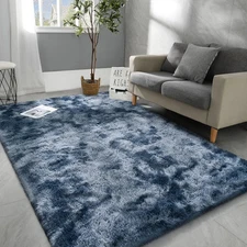 Hutha 4x6 Large Area Rugs for Living Room, Super Soft Feet, A-blue Grey 