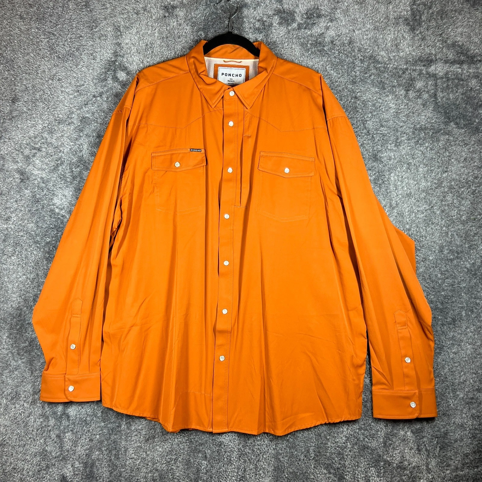 PONCHO Shirt Mens 2XL Orange Regular Fit Nylon Spandex Lightweight LongSleeve
Opens in a new window