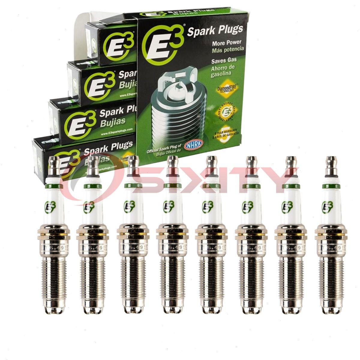 8 pc E3 Spark Plugs for 2020-2021 Chevrolet Silverado 3500 HD 6.6L V8 vn