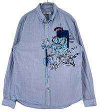 Desigual Men Regular Fit Long Sleeve Casual Shirt Size L
