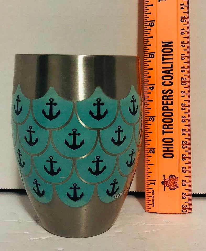 Vaso Tervis Acero Inoxidable Anclajes Marítimos Vieiras Taza Buen Estado Foto 2 de 4