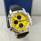 VINTAGE PULSAR BY SEIKO Y182-5A50 CHRONOGRAPH ALARM YELLOW FACE MEN'S WATCH