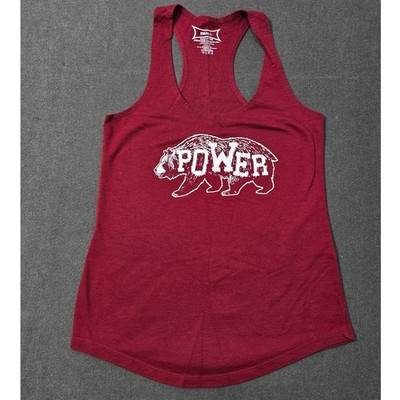 Super Training Power Bear Racerback Tank Top Red Small Gym Workout  USA Made