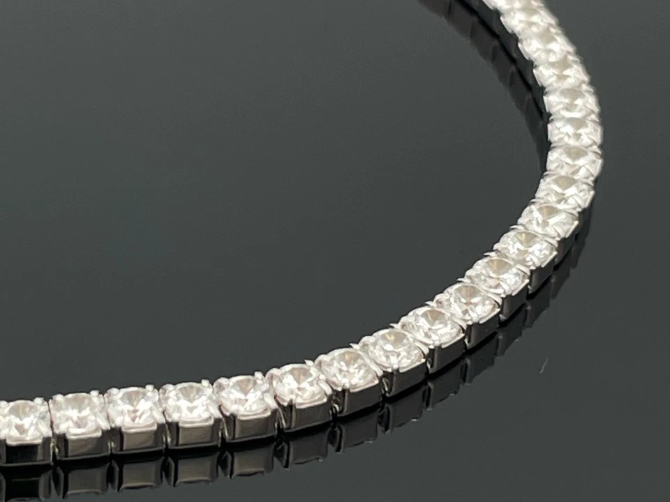 TENNISARMBAND 925/-SILBER RHODINIERT MIT ZIRKON SILBERZEIT SCHMUCKJAGD - Bild 2 von 3