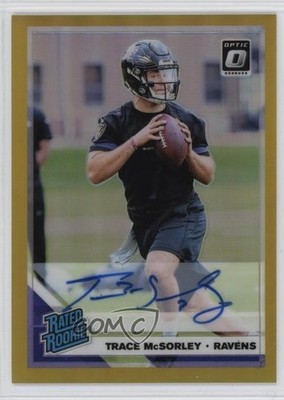 2019 Panini Donruss Optic Rated Rookie Gold Prizm 7/10 Trace McSorley Auto 0dj8