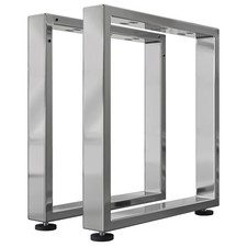 2er-SET MORENA | Tisch Kufe | Edelstahl | Füße: 12x12cm | B88xH73cm | U Tisch...