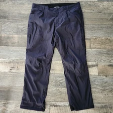 Orvice Pants Fleece Lined Mens 40x30 Insulated Tech Straight Stretch Navy Blue