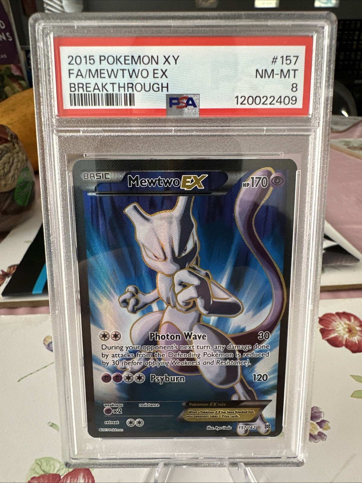 💎POKEMON XY BREAKTHROUGH #157 FULL ART/MEWTWO EX PSA 8 2016