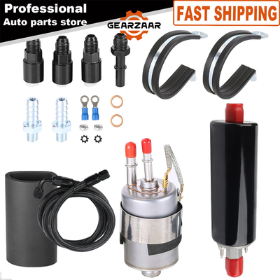 #ad #ad 255LPH Inline For LS Swap High Pressure EFI Fuel Pump w Install Kit Set GSL392 $53.99