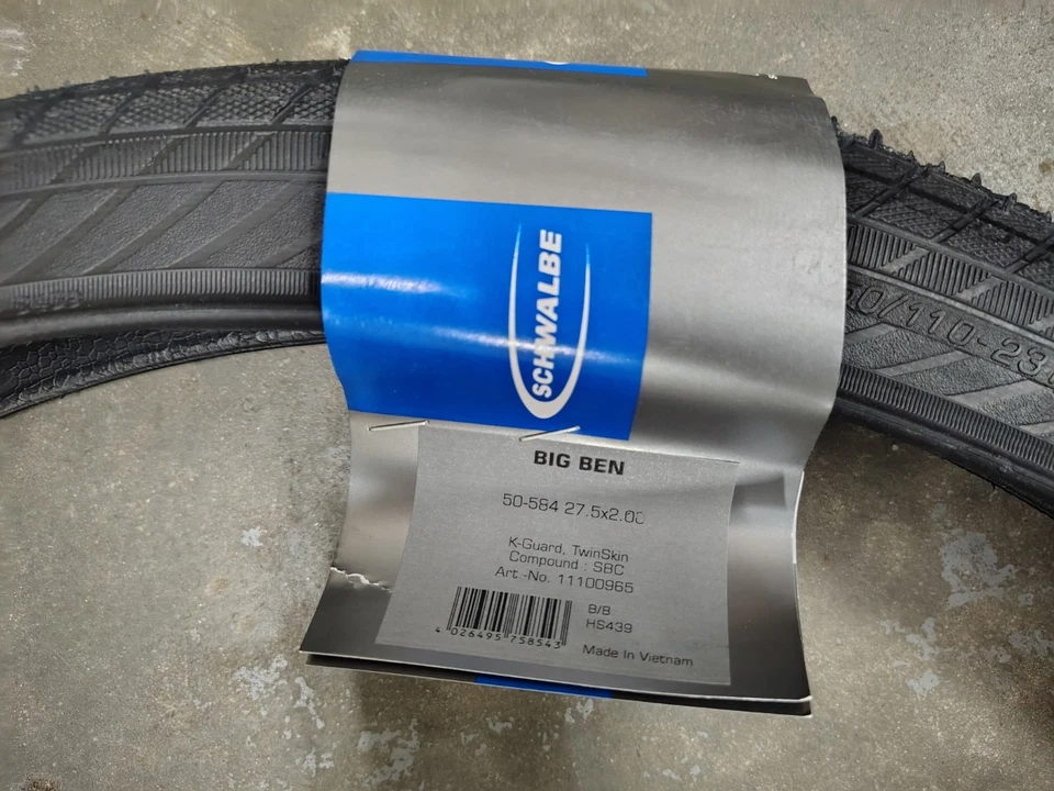 Nuevo Juego 27.5 x 2 Cubierta Neumáticos Schwalbe Big Ben, Alambre, Activo, SBC, K-Guard Foto 4 de 4