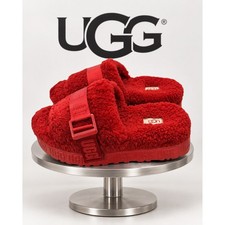 UGG Fluffita Ribbon Red Platform Slide Slippers Women s 6 1113475