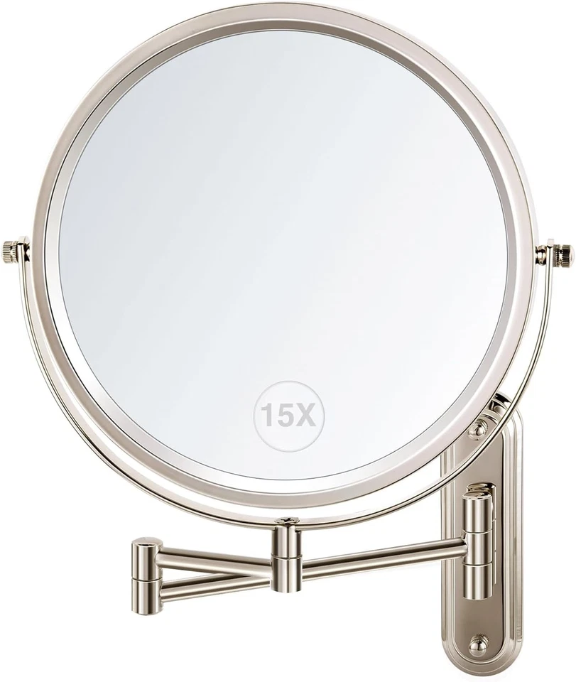 8.5 Inch Round Double Sided Makeup Mirror with Extendable Arm - Space Theme - Image 3 of 4
