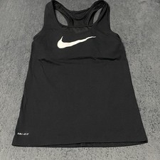 Nike Girls Tank Top Breathe 2 in 1 Training M Black Athletic Dri fit Racerback